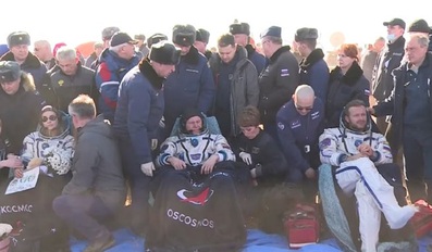 Russian actor and director making first movie in space return to Earth after 12 day mission